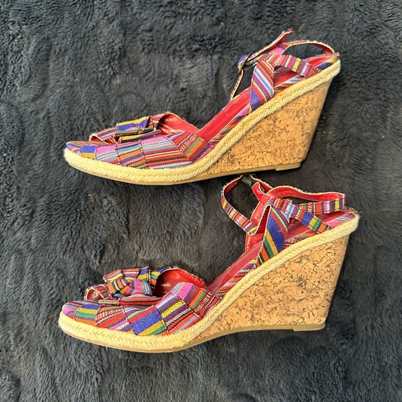 Merona Striped Tribal Print Wedge Sandals - Picture 5 of 8